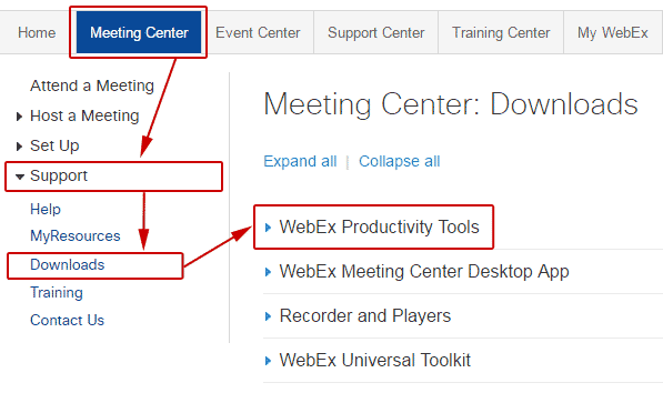 webex productivity tool for mac